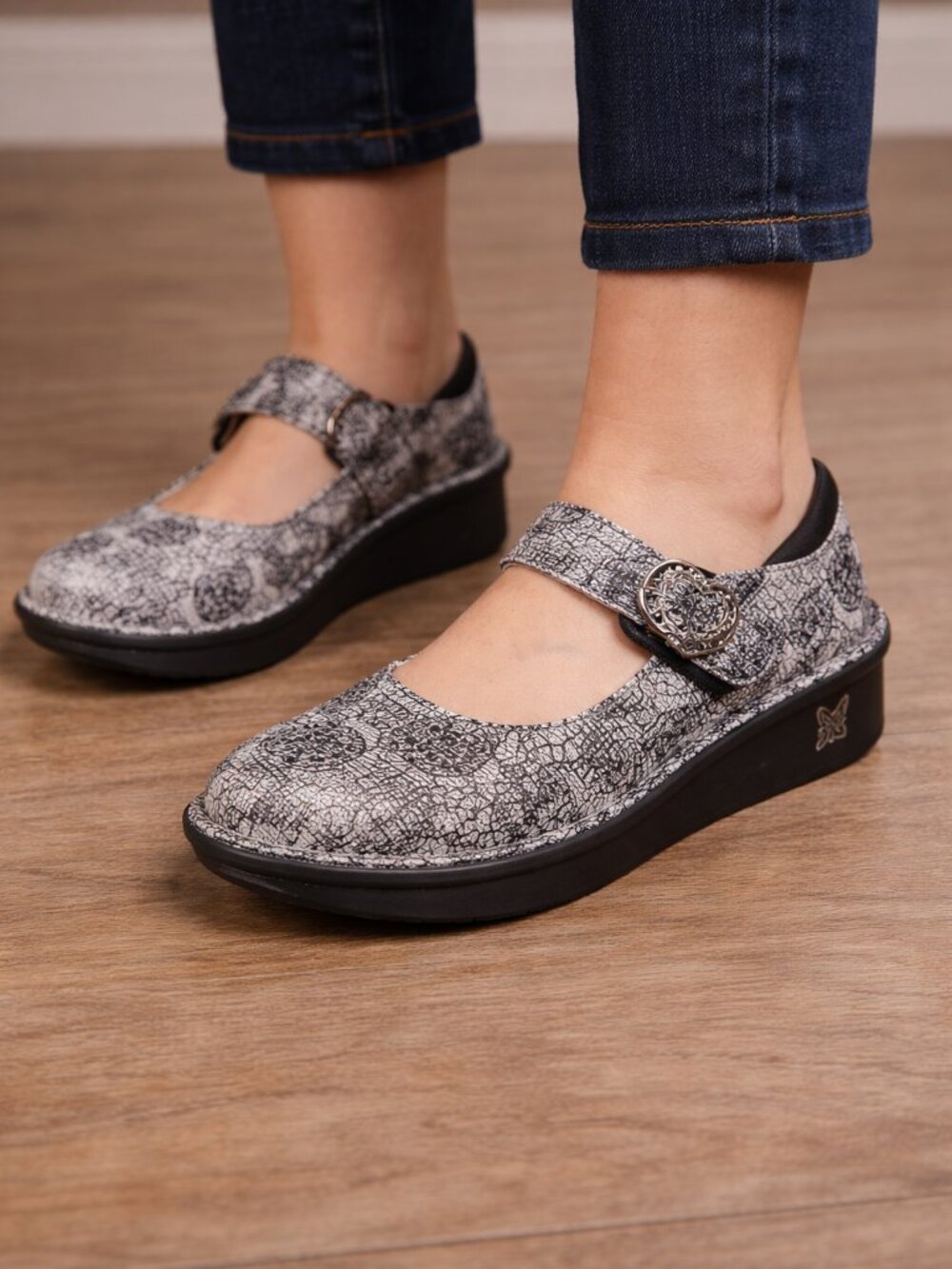 Alegria Paloma PAL-659W Mary Jane Pretty Swirl Lace Print EU 37 Slip Resistant